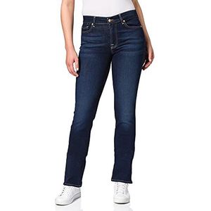 7 For All Mankind Dames The Straight Rinsed Blue Jeans, Donkerblauw, 30W x 30L