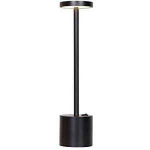 CRIBEL Tafellamp Moon van zwart metaal met led, draadloos, USB-kabel om op te laden, voor restaurant, bar, leeshoek, woonkamer, eetkamer