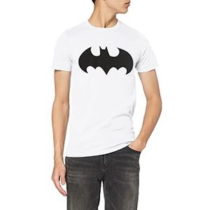 DC Comics Heren Mono Batman T-shirt, Kleur: wit, S