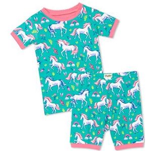 Hatley Pyjama voor meisjes van biologisch katoen met korte mouwen, Eenhoorn Party, 24 Maanden
