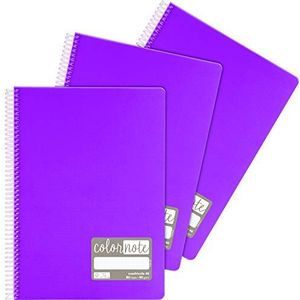Grafoplás 98525635 notitieboeken, A4, gelinieerd, 80 vellen, 90 gram, violet, omslag van polypropyleen, serie Colornote