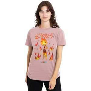 Elemental Ember Fire dames T-shirt, roze, XX-Large, roze, XXL