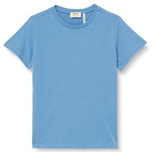 KOTON T-shirt met korte mouwen van katoen, basic T-shirt voor kinderen en jongens, blauw (655), 4-5 jaar