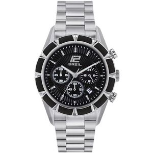 Breil - Horloge WATCH-TW1980 van staal voor mannen, zilver/zwart, Eén maat, armband