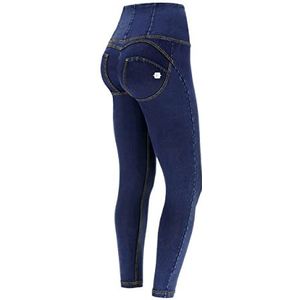 FREDDY WR.up® 7/8 superskinny, hoge taille, vormend effect, Donkere jeans met gele naden., L