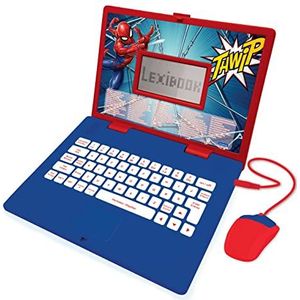 Lexibook, Spider-Man, tweetalige Frans/Nederlandse educatieve computer, meisjesspeelgoed met 124 activiteiten om te leren, plezier te hebben en piano te spelen, rood/blauw, JC598SPi10