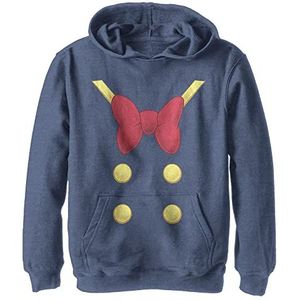 Disney Characters Donald Boy's Hooded Pullover Fleece, Navy Blue Heather, Small, Heather Navy, S