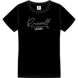 RUSSELL ATHLETIC Bigelow-s/S Crewneck Tee T-shirt voor dames, zwart, M