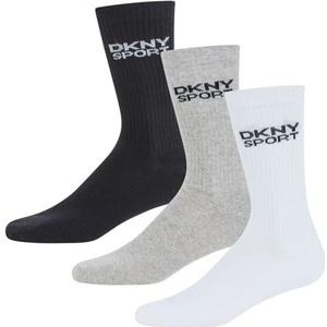 DKNY Heren Dkny herensokken, Designer katoenen sportsokken, comfortabel, duurzaam, ademend, heren sokken, zwart/wit grijs, 11 UK, Meerkleurig, One Size