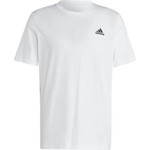 adidas Essentials Single Jersey Embroidered Small Logo T-shirt heren (1 stuk), Wit, L Tall