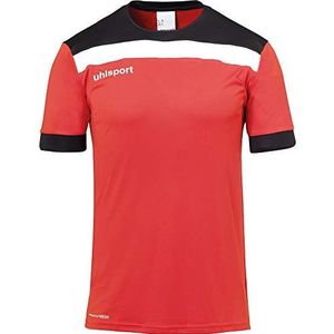 uhlsport Offense 23 Voetbalshirt met korte mouwen voor heren, rood/zwart/wit, XXL