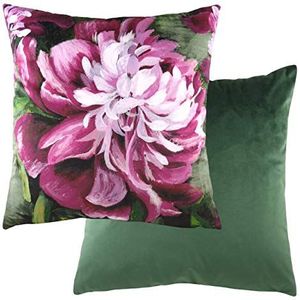 Evans Lichfield Winterbloemen Pioen Polyester Gevuld kussen, Fuchsia, 43 x 43cm