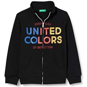 United Colors of Benetton Gebreid vest voor meisjes en meisjes, Zwart 100, S