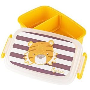 SIGIKID 25369 Tiger Lunchbox met scheidingswand, BPA-vrij, veilig, licht, aanbevolen voor kinderen vanaf 1 jaar