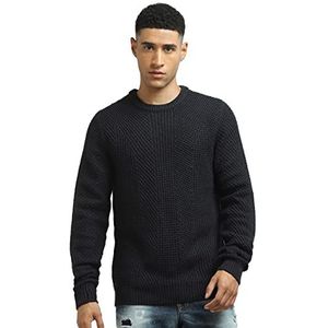 Jack & Jones Jjstanford Knit Crew Neck Sweater voor heren, Black Navy, S