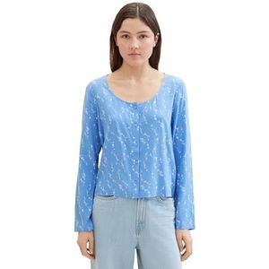 TOM TAILOR Denim Damesblouse, 34683 - Lichtblauw Wit Print, M