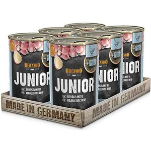 Belcando Super Premium blik [6 x 400 g Junior Vogel met ei] | Natvoer voor honden | Natvoer blik | Compleet voer voor honden van alle rassen