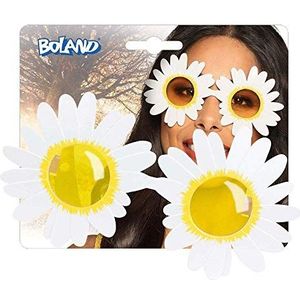 Boland 44542 - Feestbril Daisy, volwassenen, bril met bloemen, leuke bril, madeliefjes, hippie, flower power, accessoire, carnaval, verkleedkleding, festival, themafeest