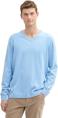 TOM TAILOR heren trui, 37092 - Sky Blue Dark Melange, XXL