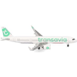 Herpa modelvliegtuig Transavia Airbus A321neo, miniatuurmodel op schaal 1:500, verzamelobject, vliegtuigmodel zonder standaard, metaal