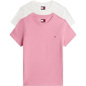 TOMMY JEANS - TJW 2PACK C-NECK TEE - T-shirt - Ecru/Mystic Pink - Set van 2