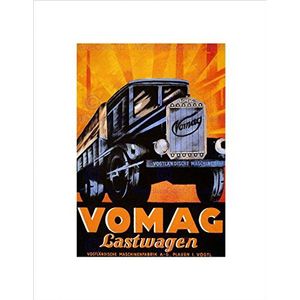 Wee Blue Coo Advertentie Vomag Lastwagen Duitse Truck Transport Van Wall Art Print