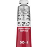Winsor & Newton 1437098 Winton fijne olieverf van hoge kwaliteit met gelijkmatige consistentie, lichtecht, hoge dekkingskracht en rijk aan pigmenten - 200ml Tube, Cadmium Red Deep Hue