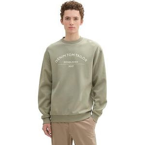 TOM TAILOR Denim Sweatshirt voor heren, 15615 - Prairie Grass Green, XS