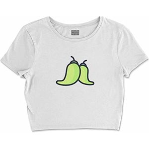 Bona Basics, Digitale print, basic T-shirt voor dames, 100% katoen, wit, casual, bovenstuk voor dames, maat: XL, Wit, XL (Kort)