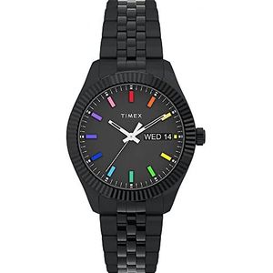 Timex Legacy Rainbow Analoog dameshorloge met roestvrijstalen armband, zwart, armband