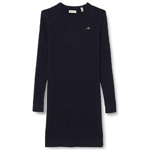 GANT Stretch Cotton Cable C-Neck Dress, evening blue, 176
