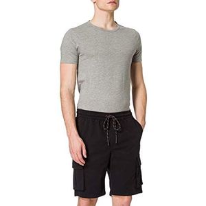 Urban Classics Heren Shorts Cargo Drawstring Pants met opgestikte zakken, korte broek voor mannen, verkrijgbaar in vele kleuren, maten S - 5XL, zwart, S
