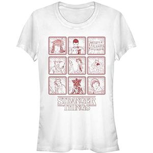 Stranger Things Vrouwen Season One Line T-shirt met korte mouwen, wit, XXL, wit, XXL