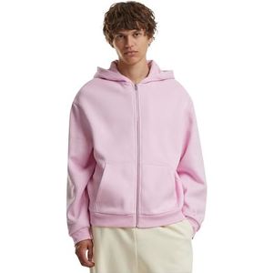 Build Your Brand Fluffy Zip Hoody, herenhoodie met doorlopende ritssluiting, regular fit, softpink, M
