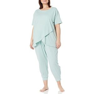 Amazon Essentials Katoenen pyjamaset voor dames, stoffig blauw, XXS