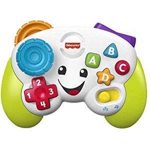 Fisher-Price Leerplezier Spelen en Leren Controller - Meertalige versie, muzikale babyspeeltje met lichten en educatieve liedjes voor baby's en peuters van 6-36 maanden HJK30