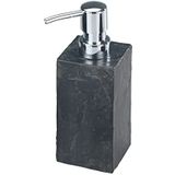 WENKO Zeepdispenser Slate-Rock, navulbare zeepdispenser voor badkamer en keuken in leisteenlook, inhoud: 250 ml, 8,2 x 17 x 5,9 cm, antraciet