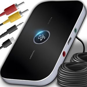 Retoo Bluetooth Adapter 2 in 1 Draadloze Zender Ontvanger Audio AUX 3.5mm Kabel aptX Lage Latency voor MP3 HiFi Luidsprekers TV PC Auto Hoofdtelefoon Stereo Systeem Zwart