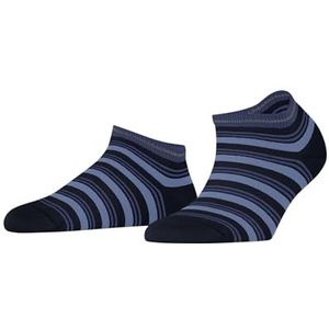 FALKE Dames Korte sokken Smart Stripe W Sn katoen kort gedessineerd 1 paar, Blauw Space Blue 6116, 39-42