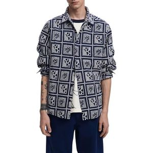 Desigual - Overhemd - Blauw/Wit - Katoen - Lange Mouw