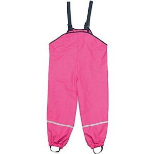 Playshoes Regentuinbroek voor kinderen, wind- en waterdichte modderbroek met fleecevoering, roze, 86 cm