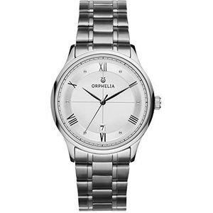 Orphelia Carnaby Quartz Horloge voor heren met zilveren wijzerplaat Analoog Display en zilver roestvrij stalen armband 62602