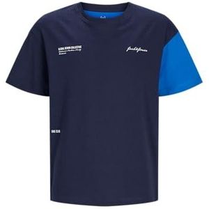 JACK&JONES JUNIOR Jongens T-shirt, Navy Blazer/Fit: loos/Blocking, 140