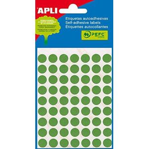 APLI 2054 - Groene etiketten voor mini-zakjes Ø 10,0 mm 5 vellen