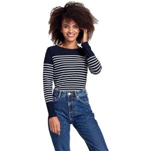 Armor Lux dames arzal trui, rijk marineblauw/wit, 36