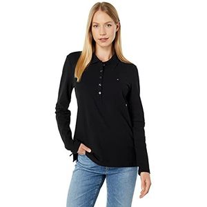 Tommy Hilfiger Poloshirt met lange mouwen voor dames, zwart, M