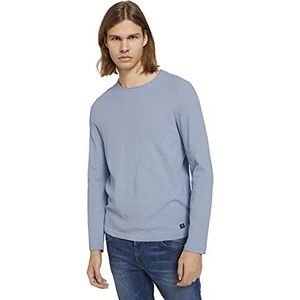 TOM TAILOR Denim Uomini Gestructureerde trui 1025255, 15159 - Foggy Blue, L