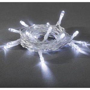 Konstsmide Batterij Fairy Lights Indoor LEDs String Set Transparante Draad/Vereist 2AA (excl.) /Kerstverlichting Batterij Aangedreven met 20 Heldere LEDs/Ice White String Lights, 1408-203