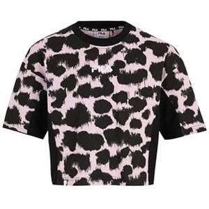 FILA Meisjes Bad AROLSEN Cropped Wide T-shirt, Black Leo Ikat AOP-Black, 170/176, Black Leo Ikat Aop-zwart, 170/176 cm