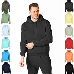 RIPT Essentials RCSWT763 Heren Hooded Soft Touch Loungewear Hoodie Sweatshirt Top, Houtskool, M